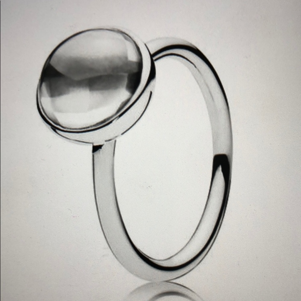 Pandora poetic droplet ring, clear CZ